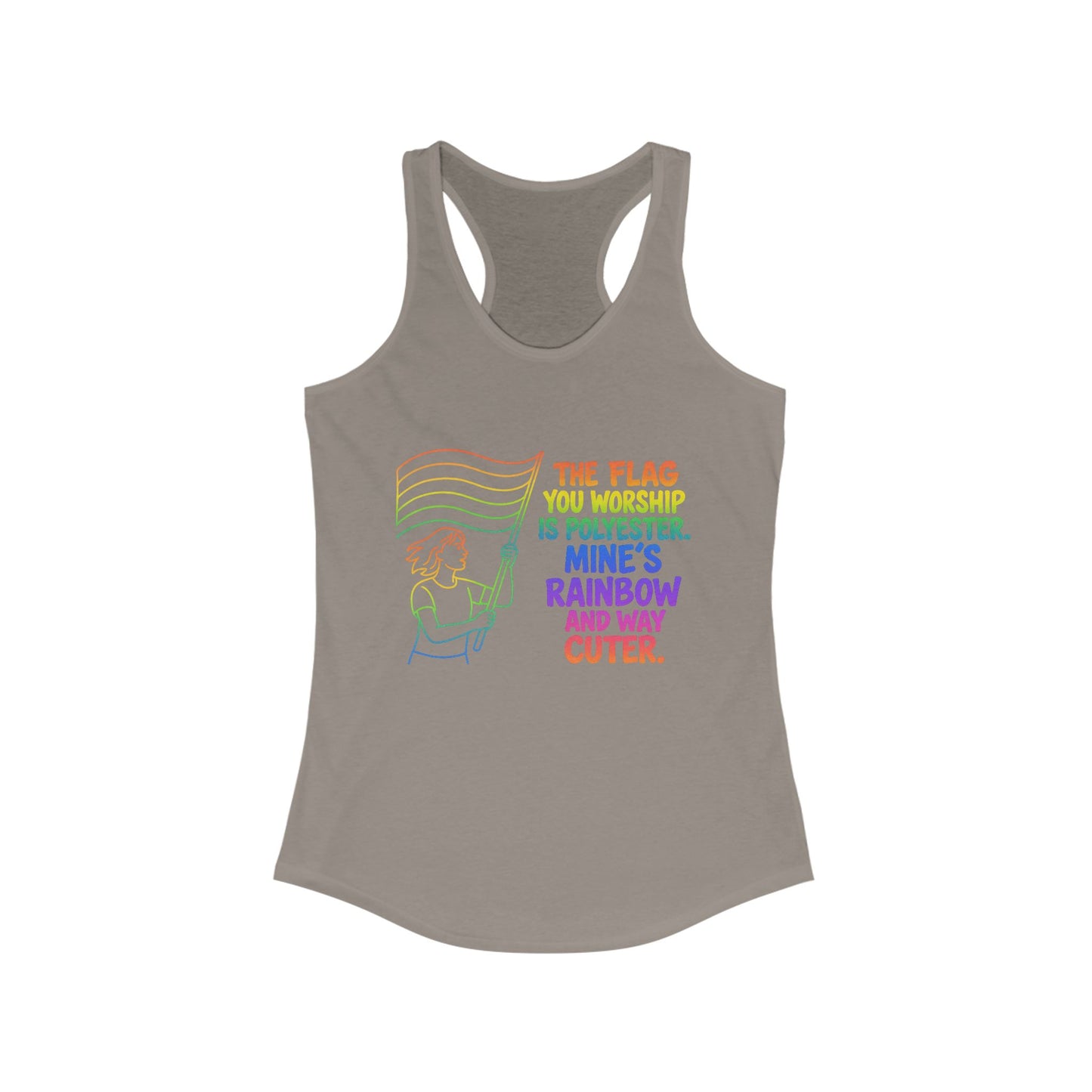 Pride Tank Top Rainbow Polyester Flag Women's Racerback Tank Top - Fun and Stylish LGBT Pride Apparel