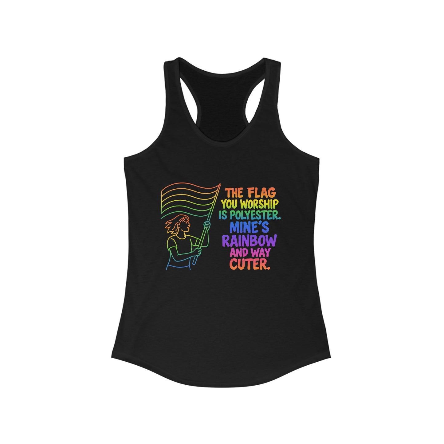 Pride Tank Top Rainbow Polyester Flag Women's Racerback Tank Top - Fun and Stylish LGBT Pride Apparel