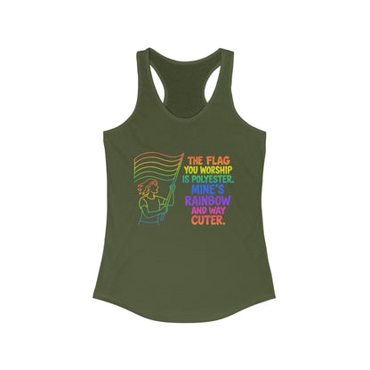 Pride Tank Top Rainbow Polyester Flag Women's Racerback Tank Top - Fun and Stylish LGBT Pride Apparel