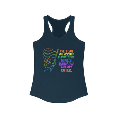 Pride Tank Top Rainbow Polyester Flag Women's Racerback Tank Top - Fun and Stylish LGBT Pride Apparel