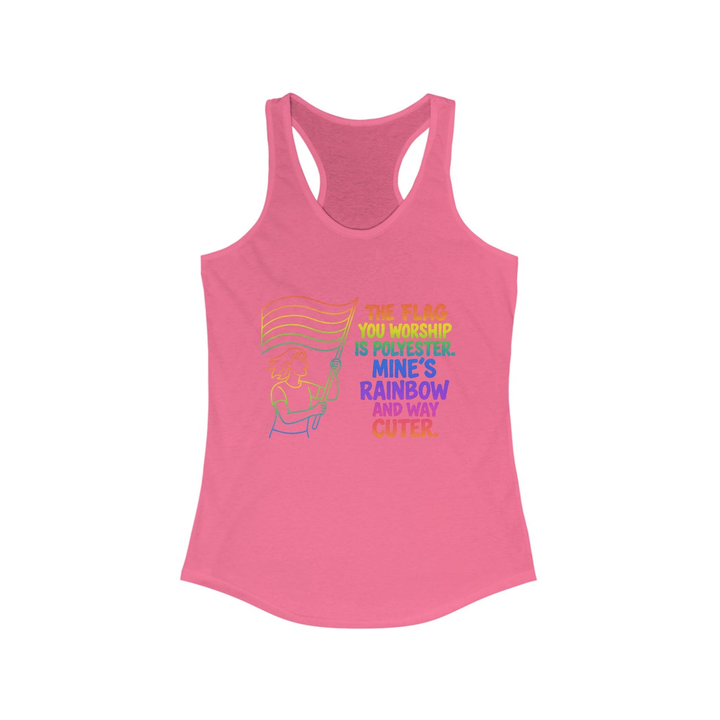 Pride Tank Top Rainbow Polyester Flag Women's Racerback Tank Top - Fun and Stylish LGBT Pride Apparel