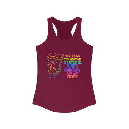 Pride Tank Top Rainbow Polyester Flag Women's Racerback Tank Top - Fun and Stylish LGBT Pride Apparel
