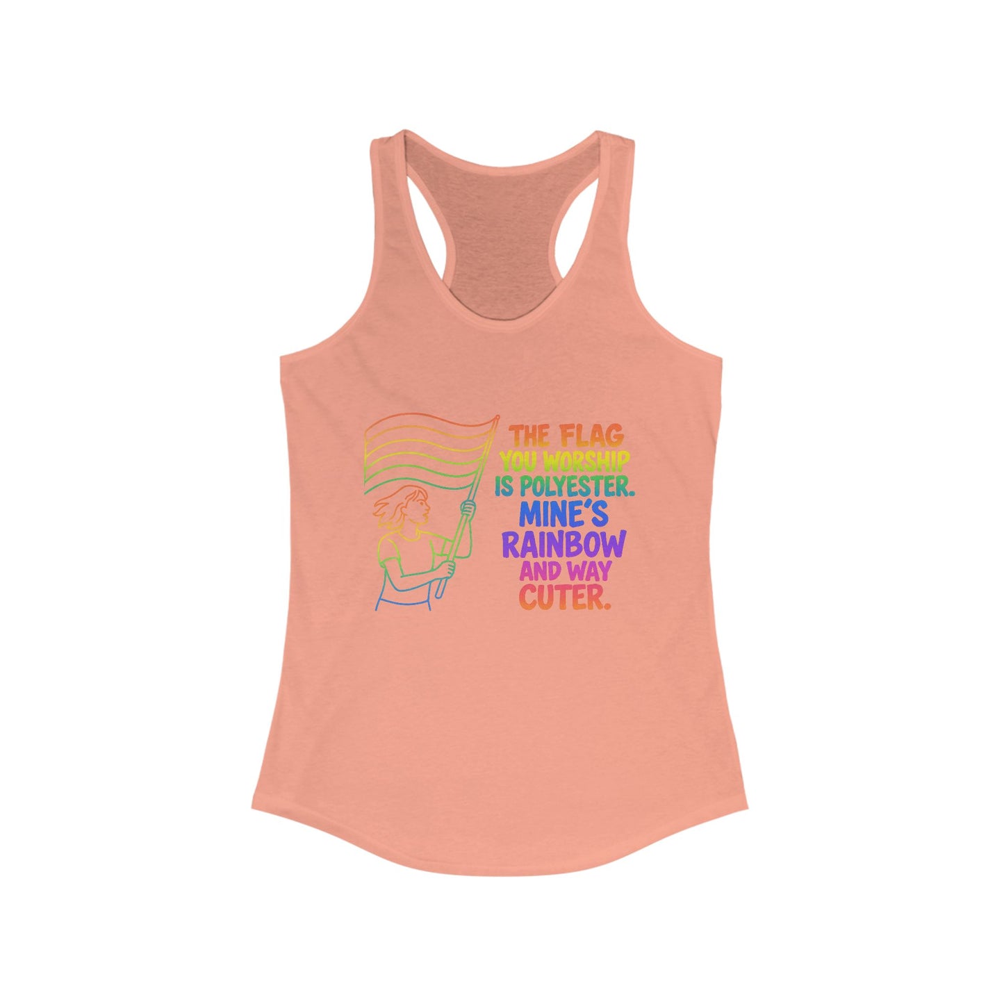 Pride Tank Top Rainbow Polyester Flag Women's Racerback Tank Top - Fun and Stylish LGBT Pride Apparel