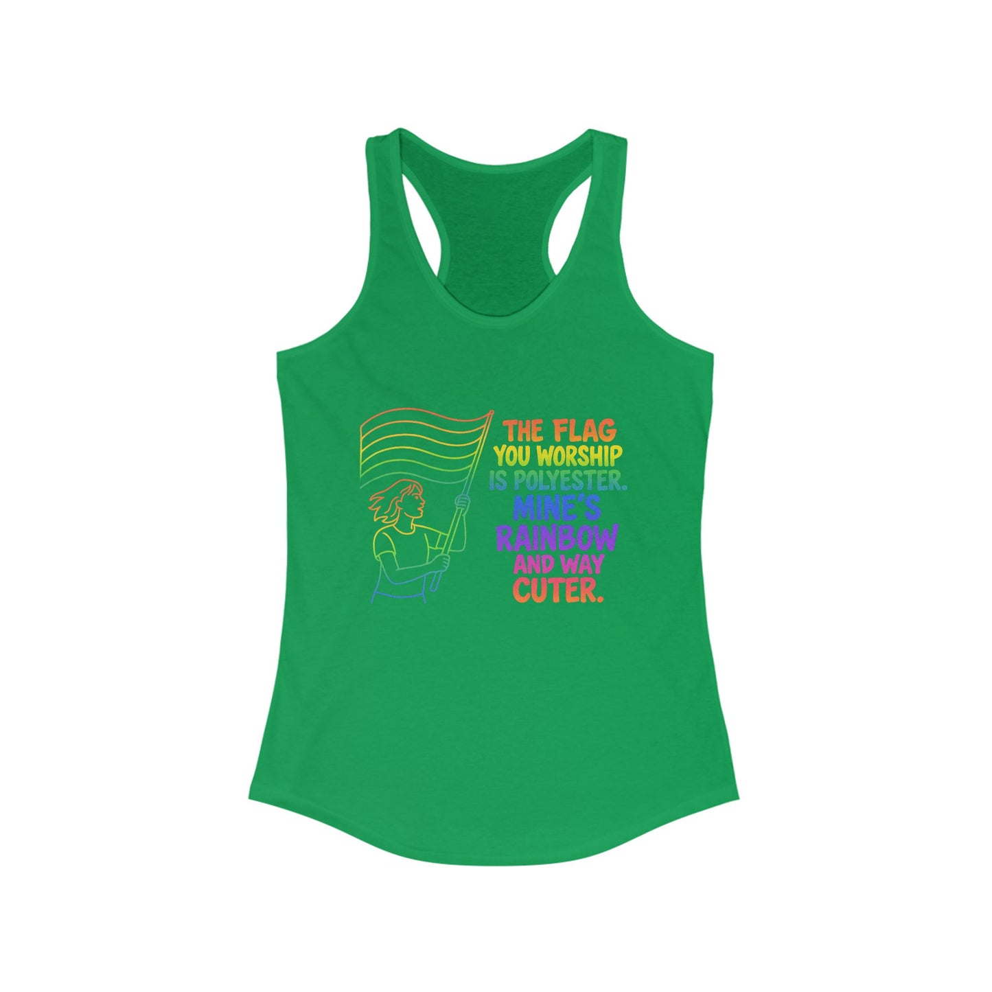 Pride Tank Top Rainbow Polyester Flag Women's Racerback Tank Top - Fun and Stylish LGBT Pride Apparel
