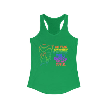 Pride Tank Top Rainbow Polyester Flag Women's Racerback Tank Top - Fun and Stylish LGBT Pride Apparel