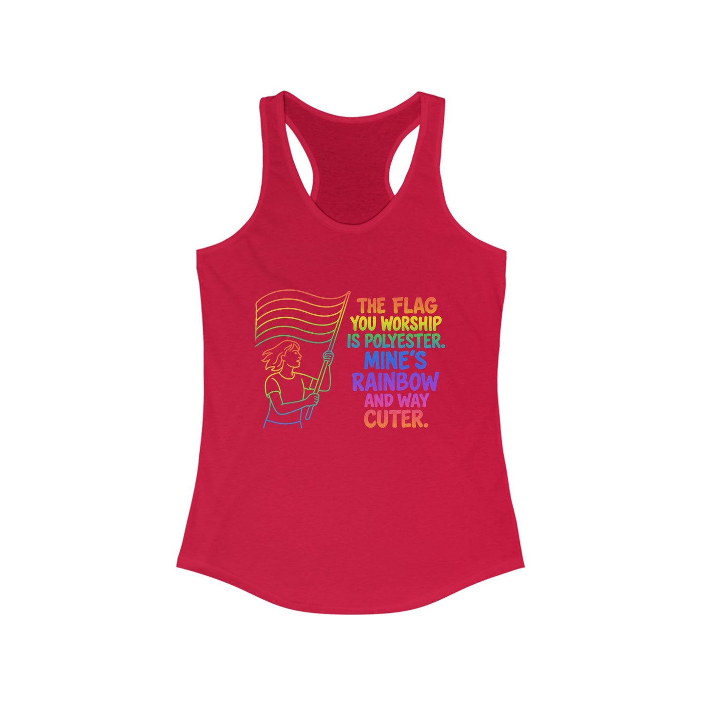Pride Tank Top Rainbow Polyester Flag Women's Racerback Tank Top - Fun and Stylish LGBT Pride Apparel