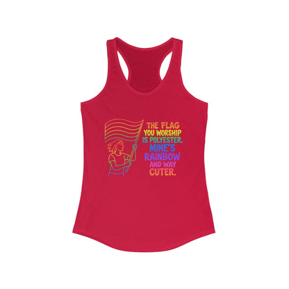Pride Tank Top Rainbow Polyester Flag Women's Racerback Tank Top - Fun and Stylish LGBT Pride Apparel