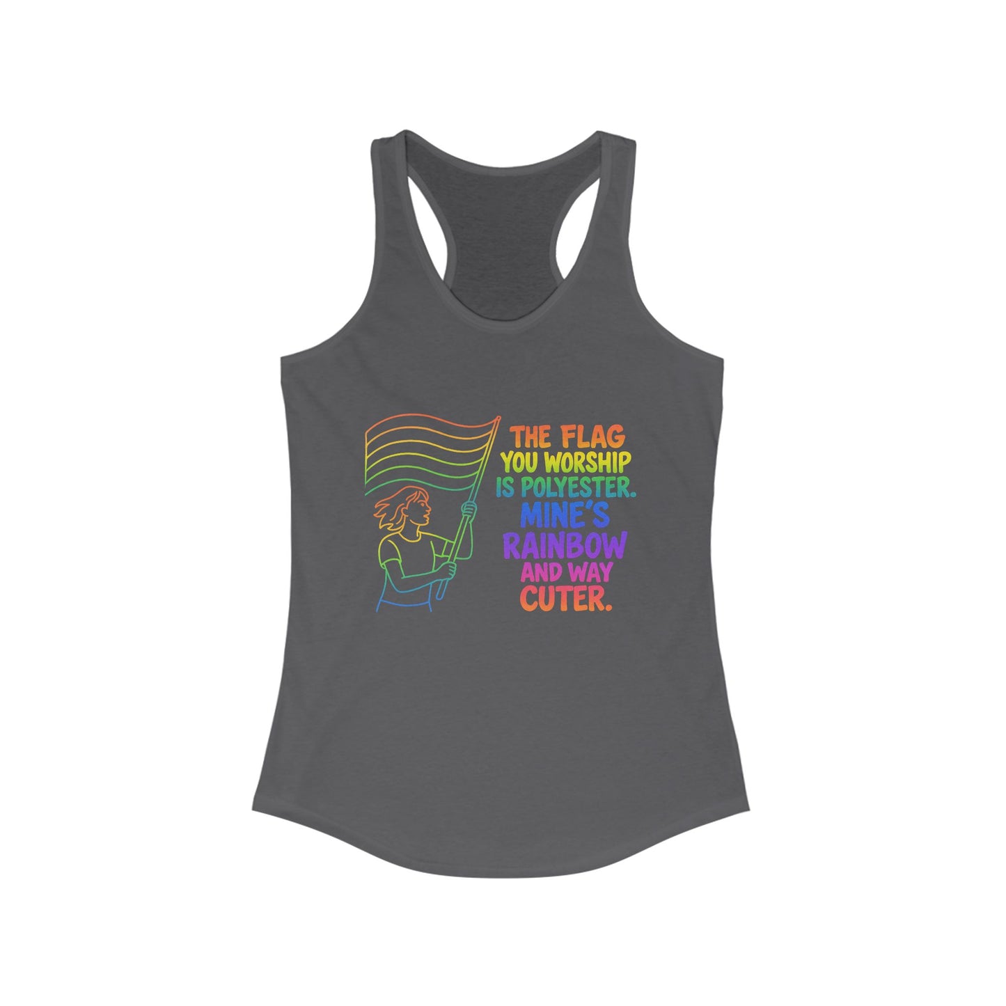 Pride Tank Top Rainbow Polyester Flag Women's Racerback Tank Top - Fun and Stylish LGBT Pride Apparel