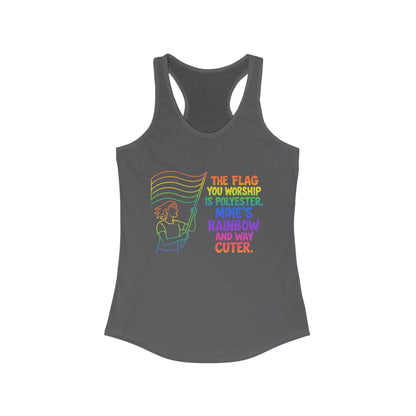 Pride Tank Top Rainbow Polyester Flag Women's Racerback Tank Top - Fun and Stylish LGBT Pride Apparel