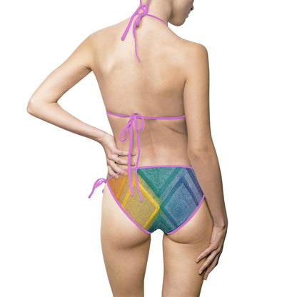Pride Vibes Women's Bikini Swimsuit, LGBTQ+ Swimwear, Summer Beachwear, Pride Month Apparel, Colorful Beach Outfit