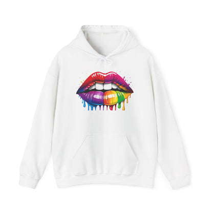Pride hoodie Rainbow Dripping Lips Hoodie | Unisex Sweatshirt for Pride, LGBTQ+ Events, Casual Wear, Gift Idea, Vibrant Streetwear
