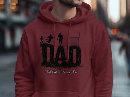 Personalized Dad Rugby Silhouette Design Hoodie product type