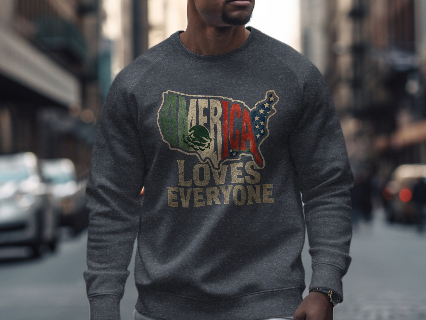 America Loves Everyone Map Graphic Sweatshirt product