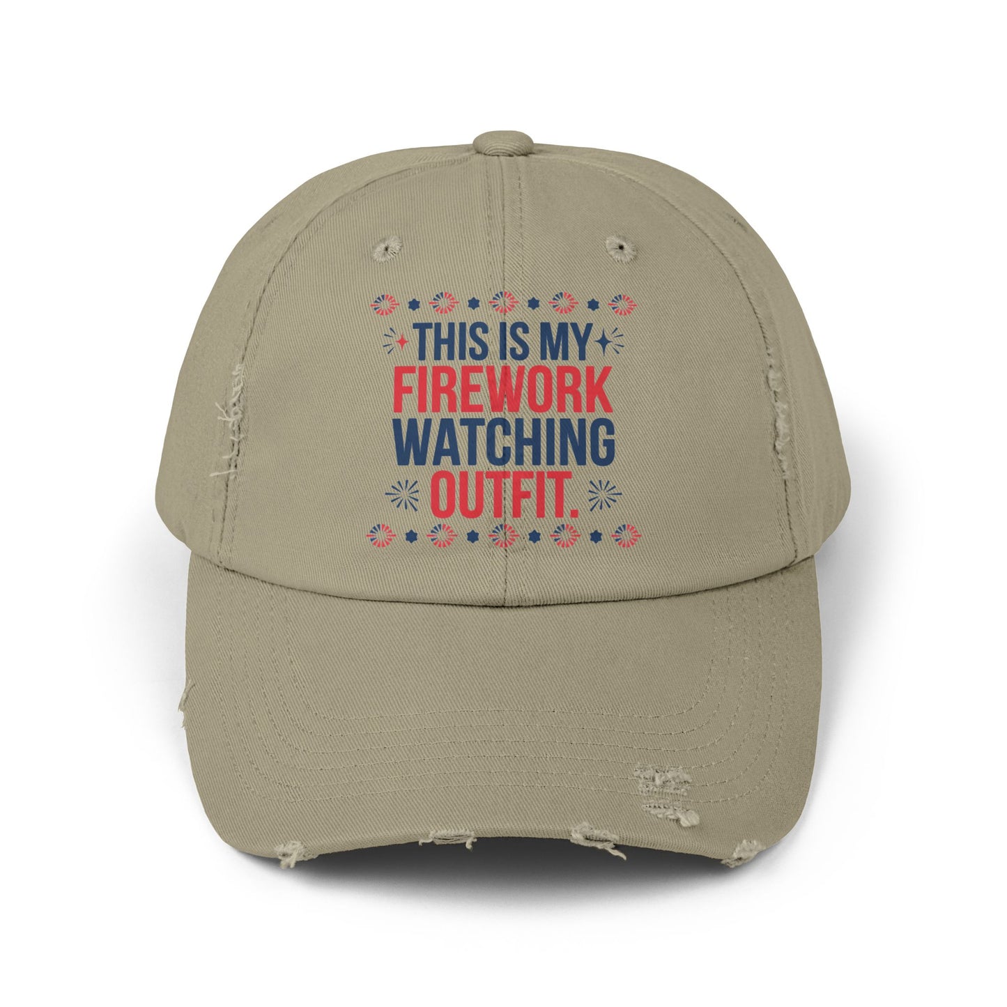 Firework Watching Cap - Unisex Distressed Hat for Celebrations