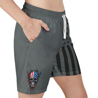 Patriotic Swim Shorts, 4th of July Swimwear, Unisex Beach Shorts, Fireworks Swim Trunks, Summer Pool Wear, Holiday Swim Attire