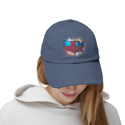 Unisex Distressed Cap with Texas Flag Design - Perfect for Festivals and Casual Outings