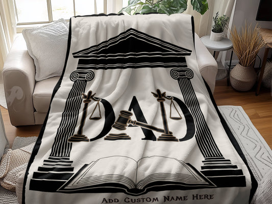 Unique Dad Design Justice Scale Custom Name Blanket product type