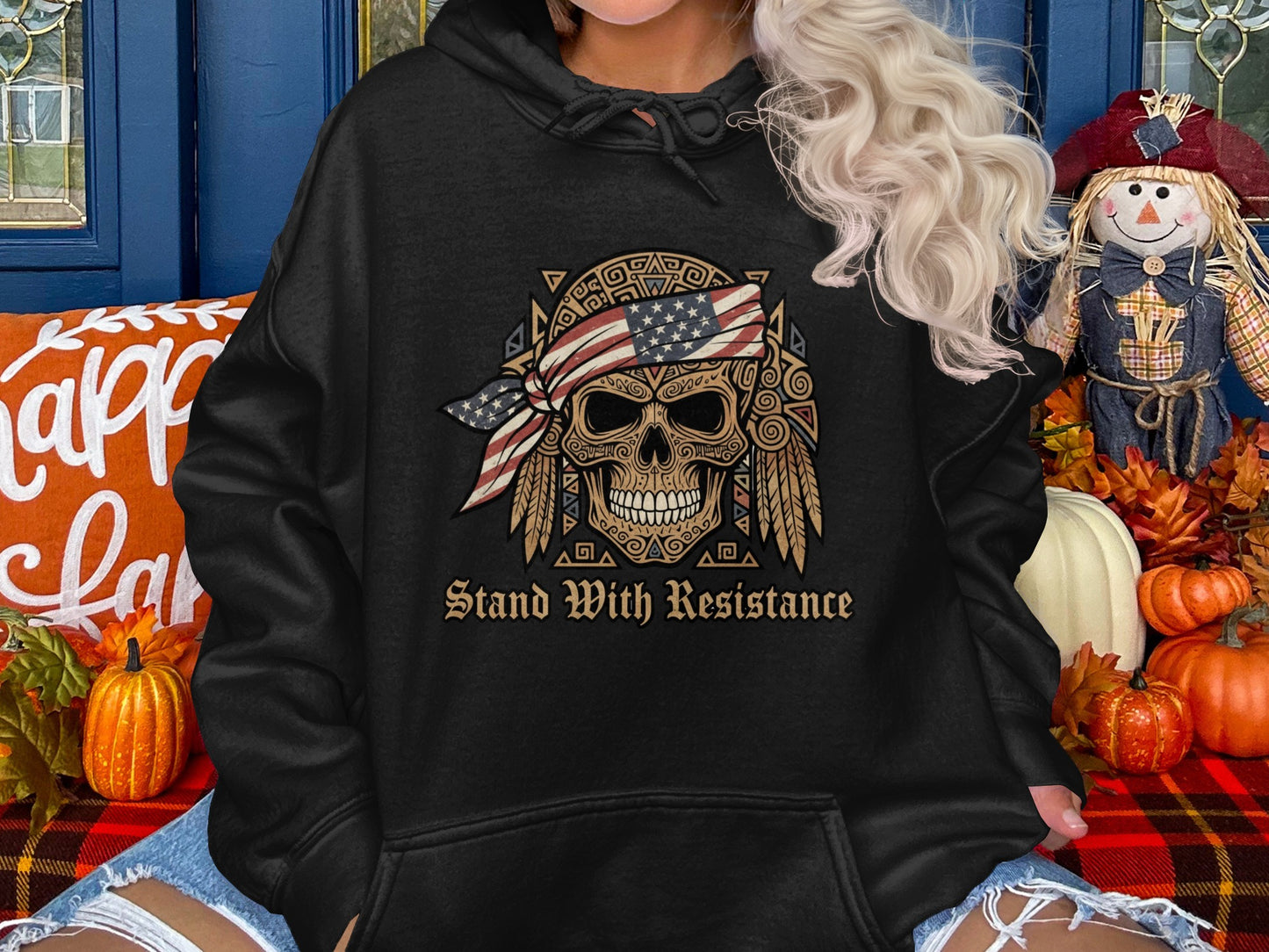 Stand With Resistance Skull Hoodie