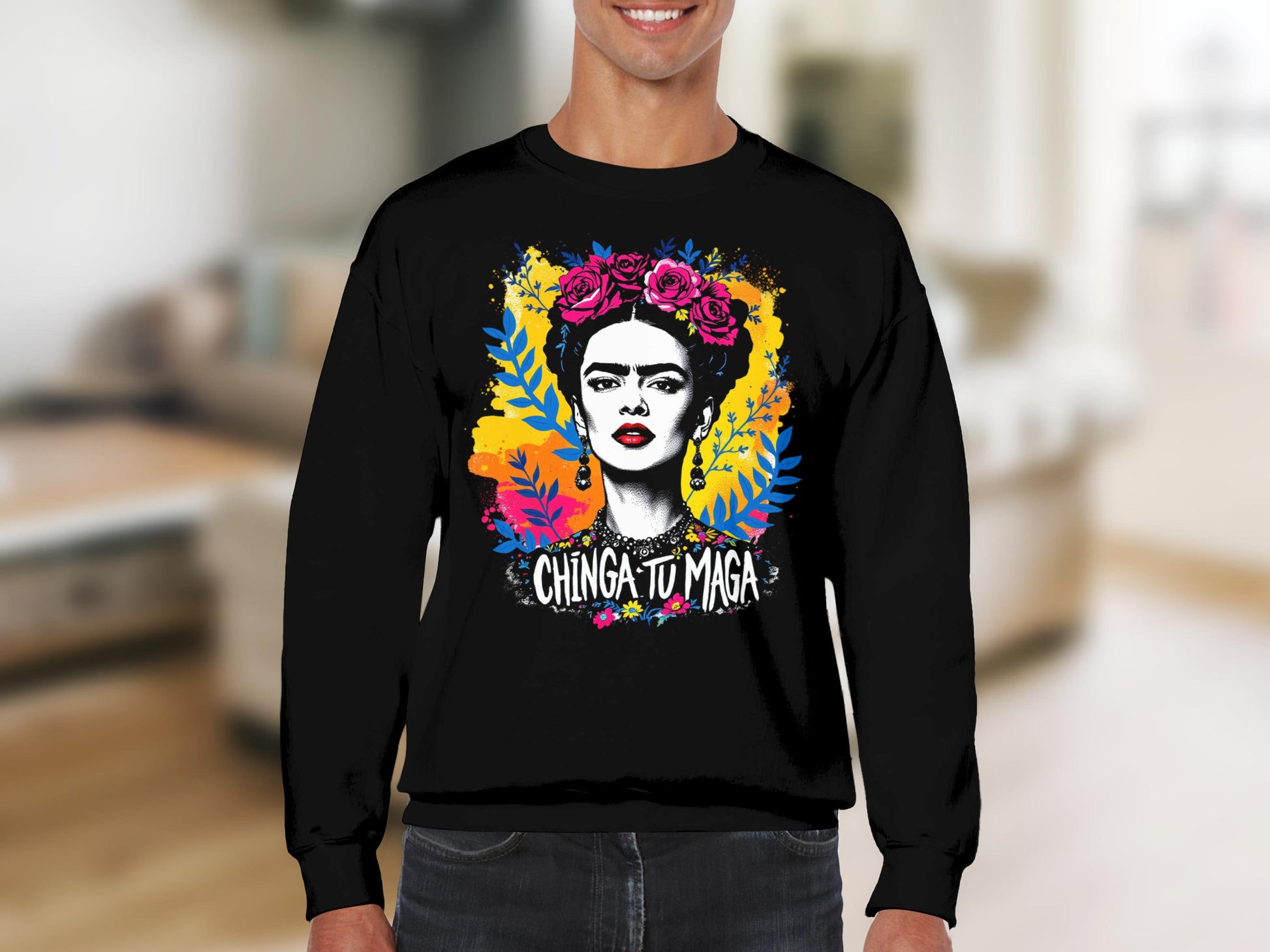 Chinga Tu Maga Frida Colorful Artistic Sweatshirt Product type