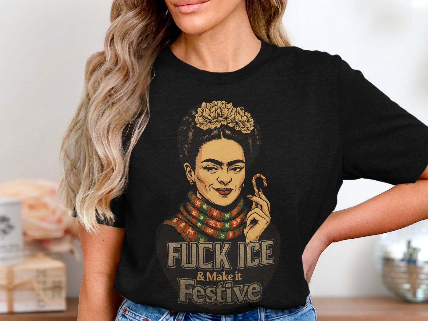 Fuck Ice Make it Festive Graphic T-Shirt