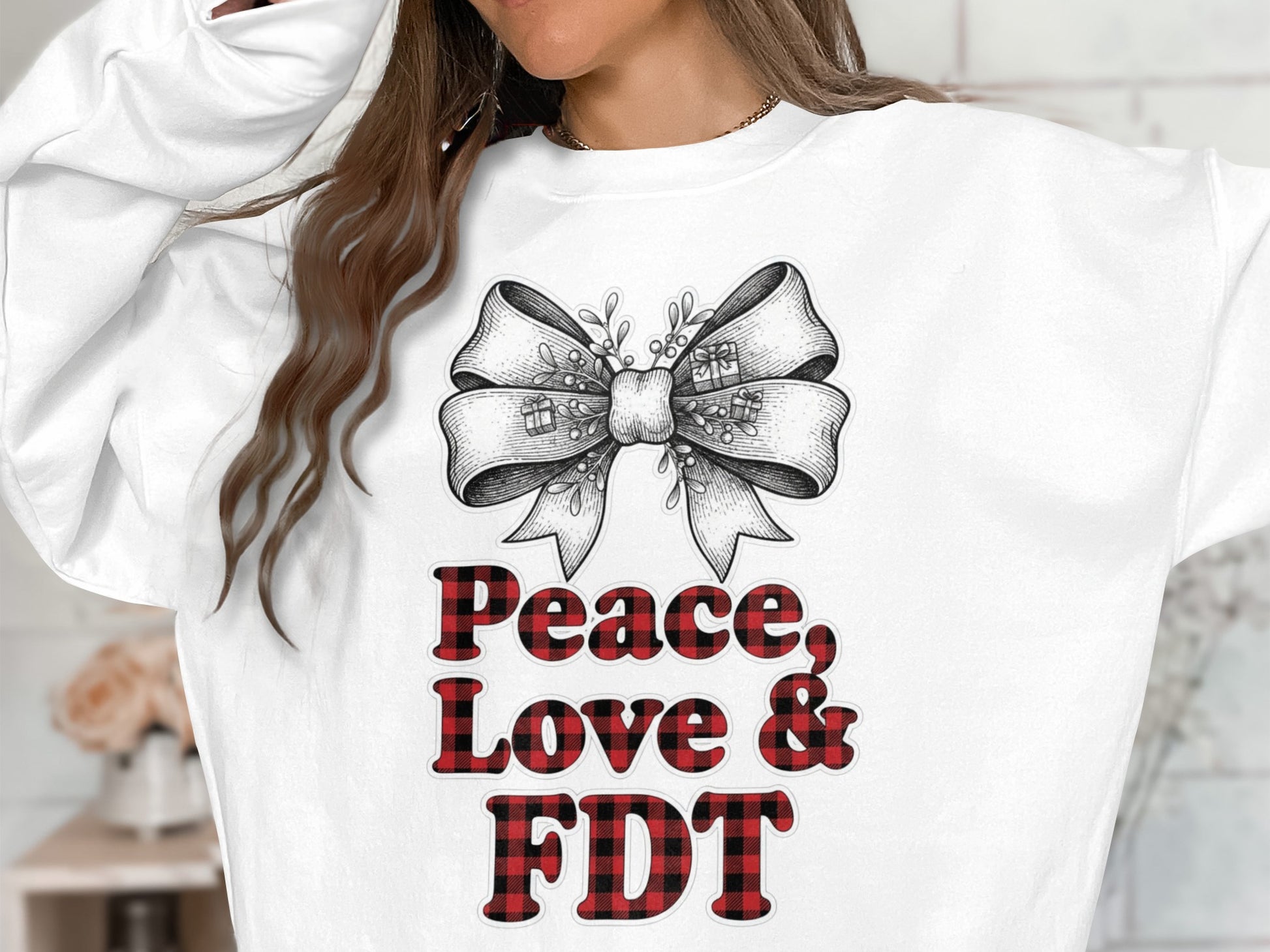 Peace Love & FDT Graphic Sweatshirt for Women