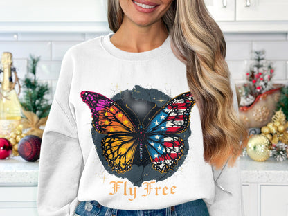 Fly Free Butterfly Graphic Sweatshirt product
