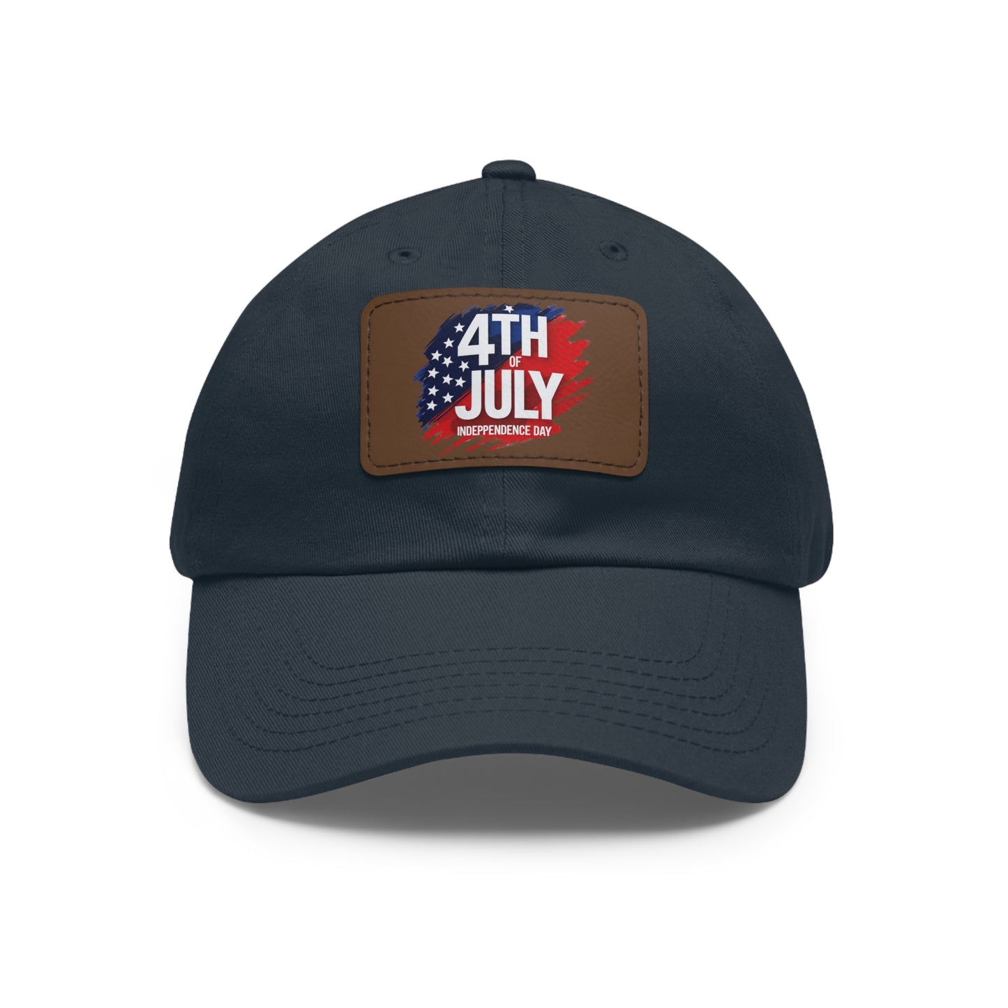 Patriotic Dad Hat with Leather Patch | 4th of July