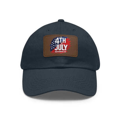 Patriotic Dad Hat with Leather Patch | 4th of July