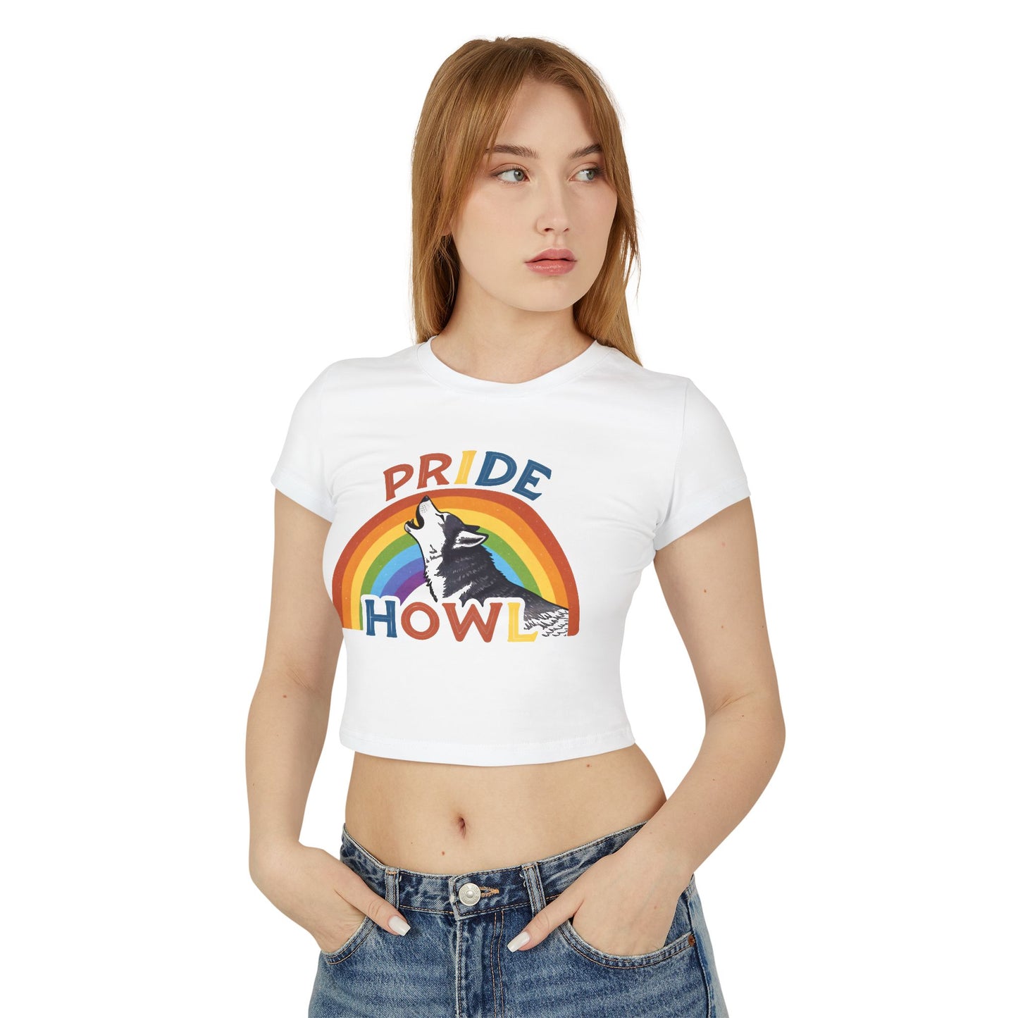 Pride Howl Women's Baby Tee - Celebrate LGBTQ+ Spirit