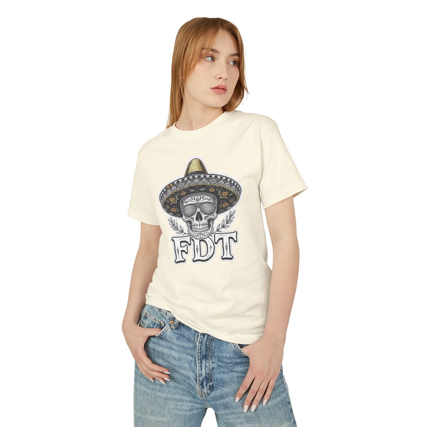 FDT Anti Trump Shirt 100% Cotton. Skull Sombrero Tee — 'FDT' Vintage Day of the Dead Graphic Shirt