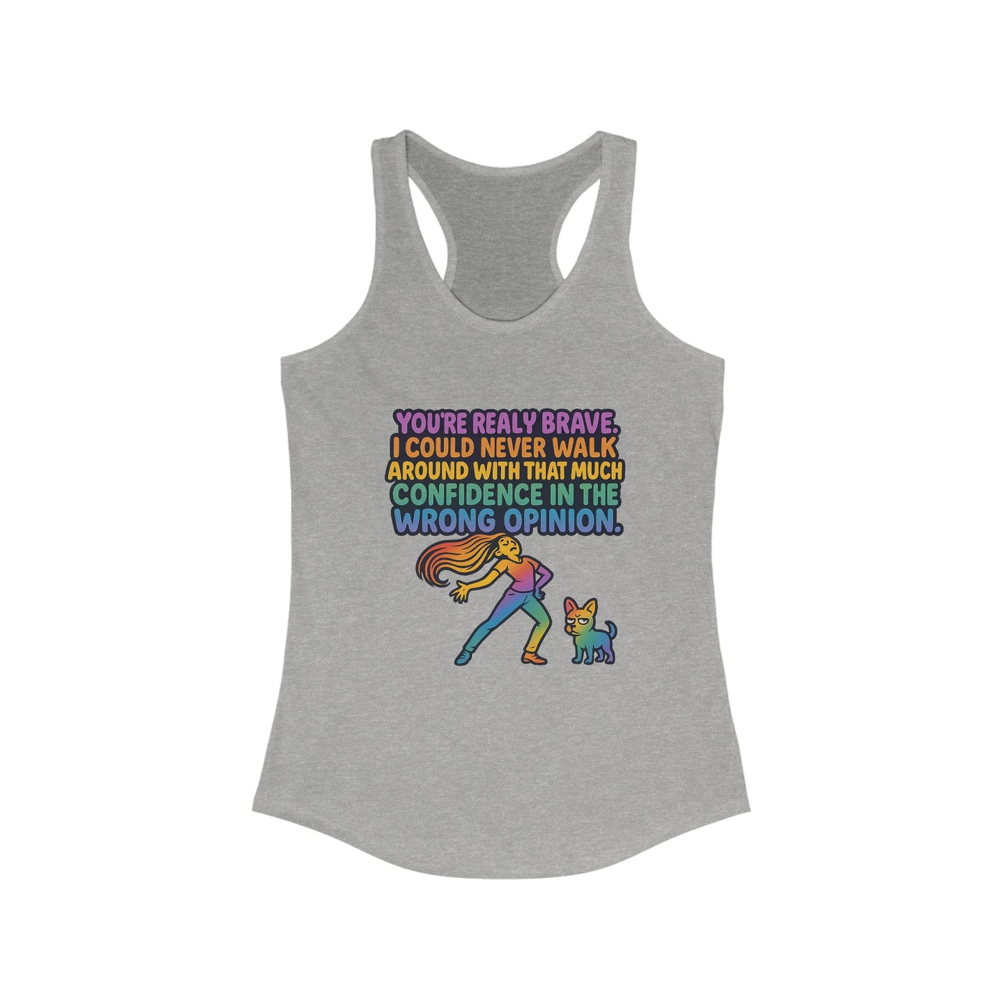 pride t-short Brave Confidence Women's Racerback Tank Top - Motivational Fitness Tee