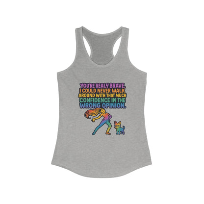 pride t-short Brave Confidence Women's Racerback Tank Top - Motivational Fitness Tee