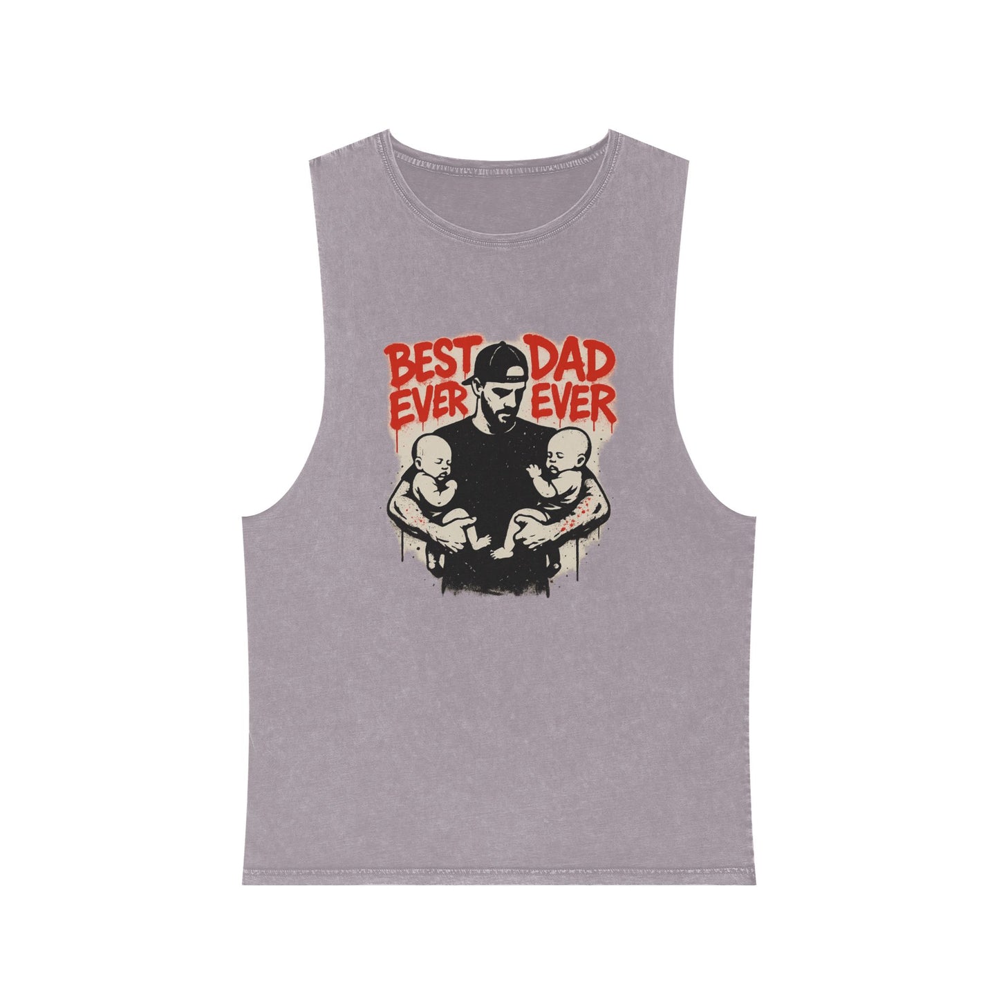 Best Dad Ever Stonewash Tank Top - Father's Day Gift, Dad Apparel, Unisex Summer Wear, Casual Outfit, Family Tank Top