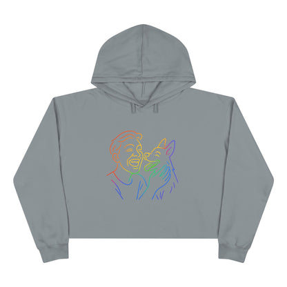 Rainbow Dog Love Crop Hoodie - Perfect Gift for Pet Lovers
