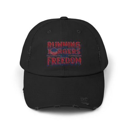 Unisex Distressed Cap - Running for Freedom Vintage Style Hat