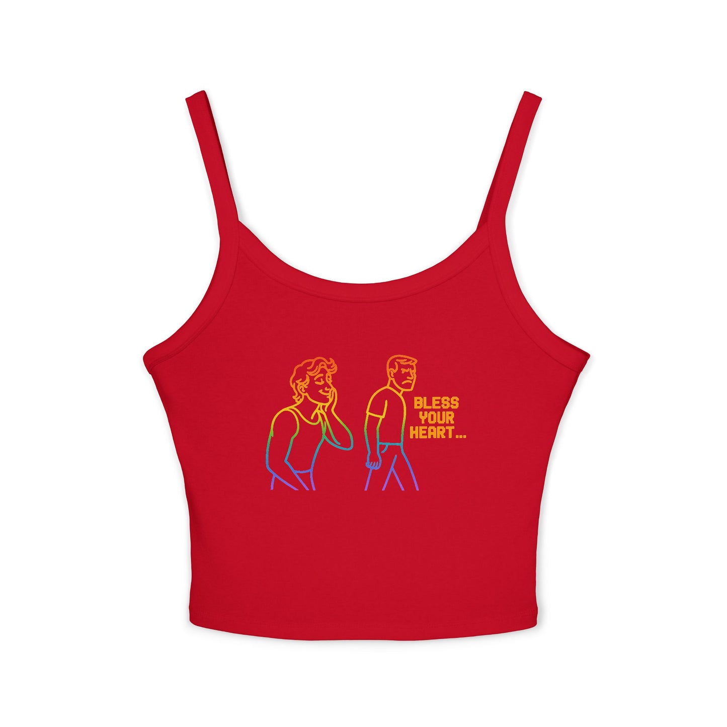 high quality pride Bless Your Heart Women's Spaghetti Strap Tank Top - Casual Summer Wear