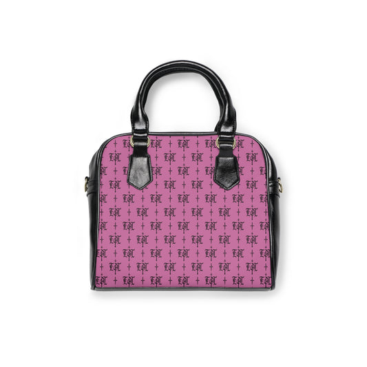 FDT Purse Pink Woke Anti Trump Liberal Purse |Monogram Grey Shoulder Handbag — Elegant Patterned Satchel Purse