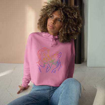 Rainbow Dog Love Crop Hoodie - Perfect Gift for Pet Lovers