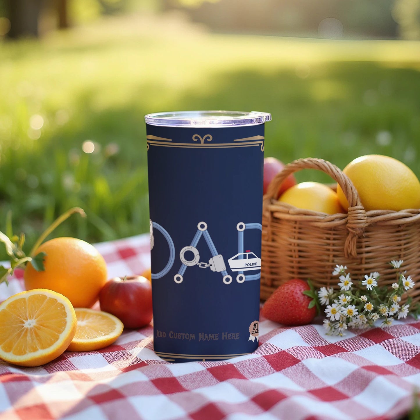 Personalized Police Officer Dad Tumbler Cup Gift product