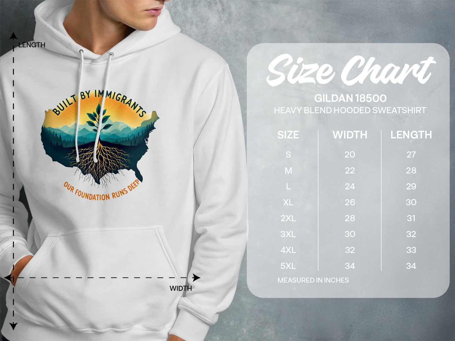 Built By Immigrants Heavy Blend Hooded Sweatshirt product type