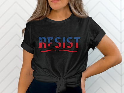 Resist Graphic Tee with Bold Patriotic Design Product