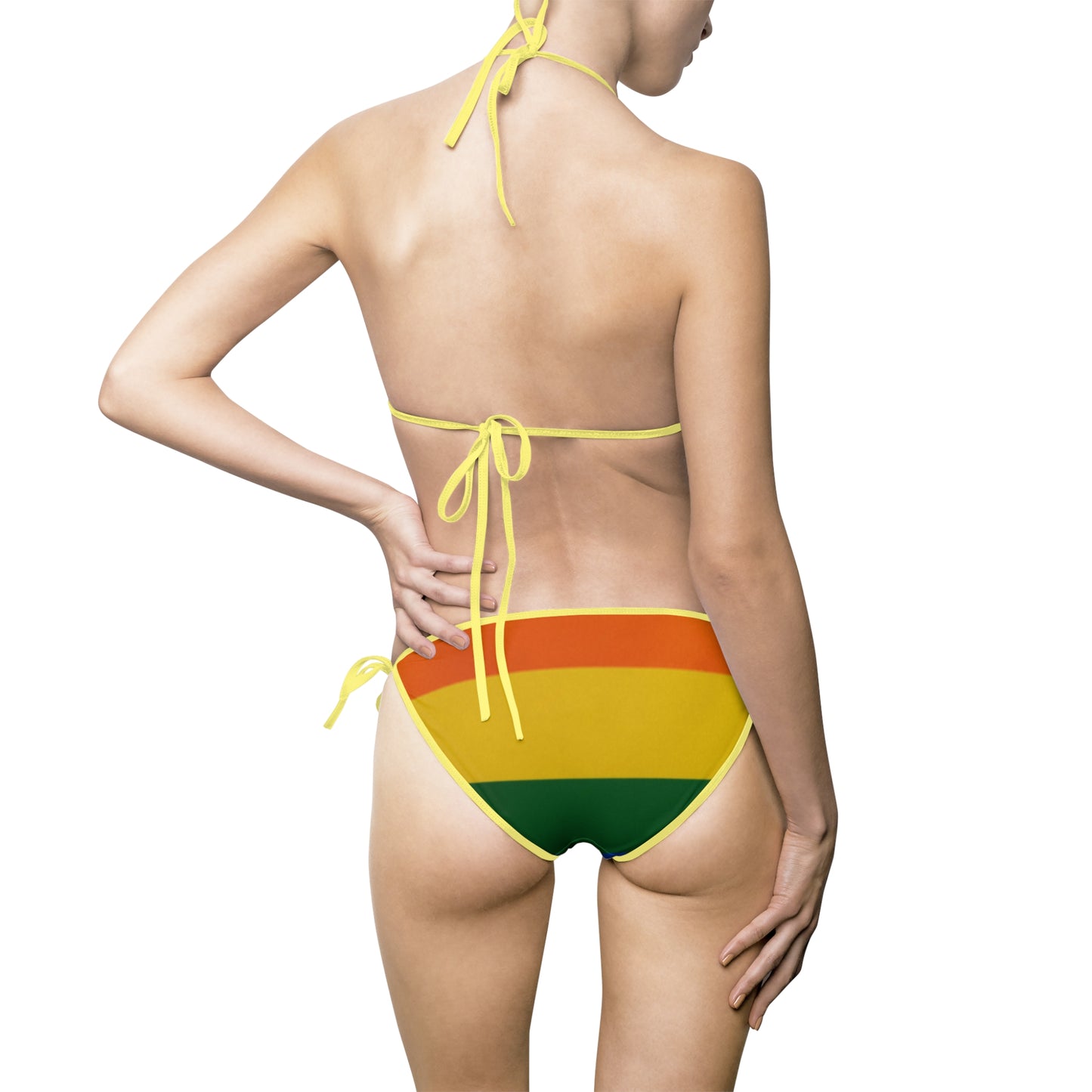 Rainbow Pride Women's Bikini Swimsuit | Vibrant AOP Swimwear | Summer Beachwear | LGBTQ+ Celebration | Fun Pool Party Outfit
