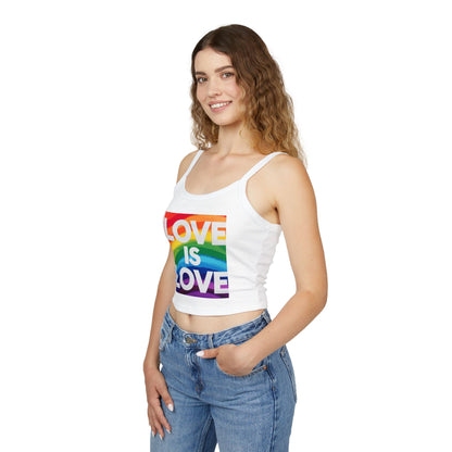 Pride tank top Rainbow Love Is Love Spaghetti Strap Tank Top