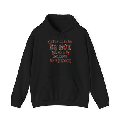 Pride Hoodie Queer Agenda Heavy Blend™ Hoodie - Be Hot, Be Kind, Ban Bigots