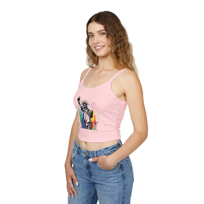 pride tank top Statue of Liberty Women's Spaghetti Strap Tank Top