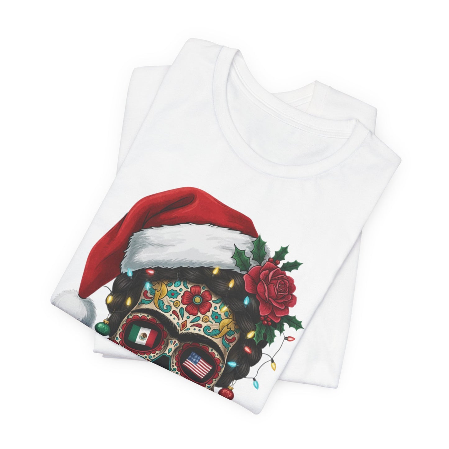 Christmas Sugar Skull T-Shirt — "Merry Resistance to All" Holiday Tee