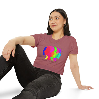 Pride crop top Women’s Festival Crop Top - Be Proud, Be You! Vibrant Pride Graphic Tee