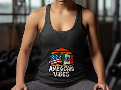 AMEXICAN VIBES USA AND MEXICO FLAG DESIGN tank product