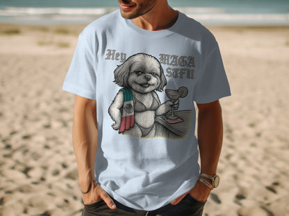 Hey HAGA AFU Beach Drinking Dog T-shirt product