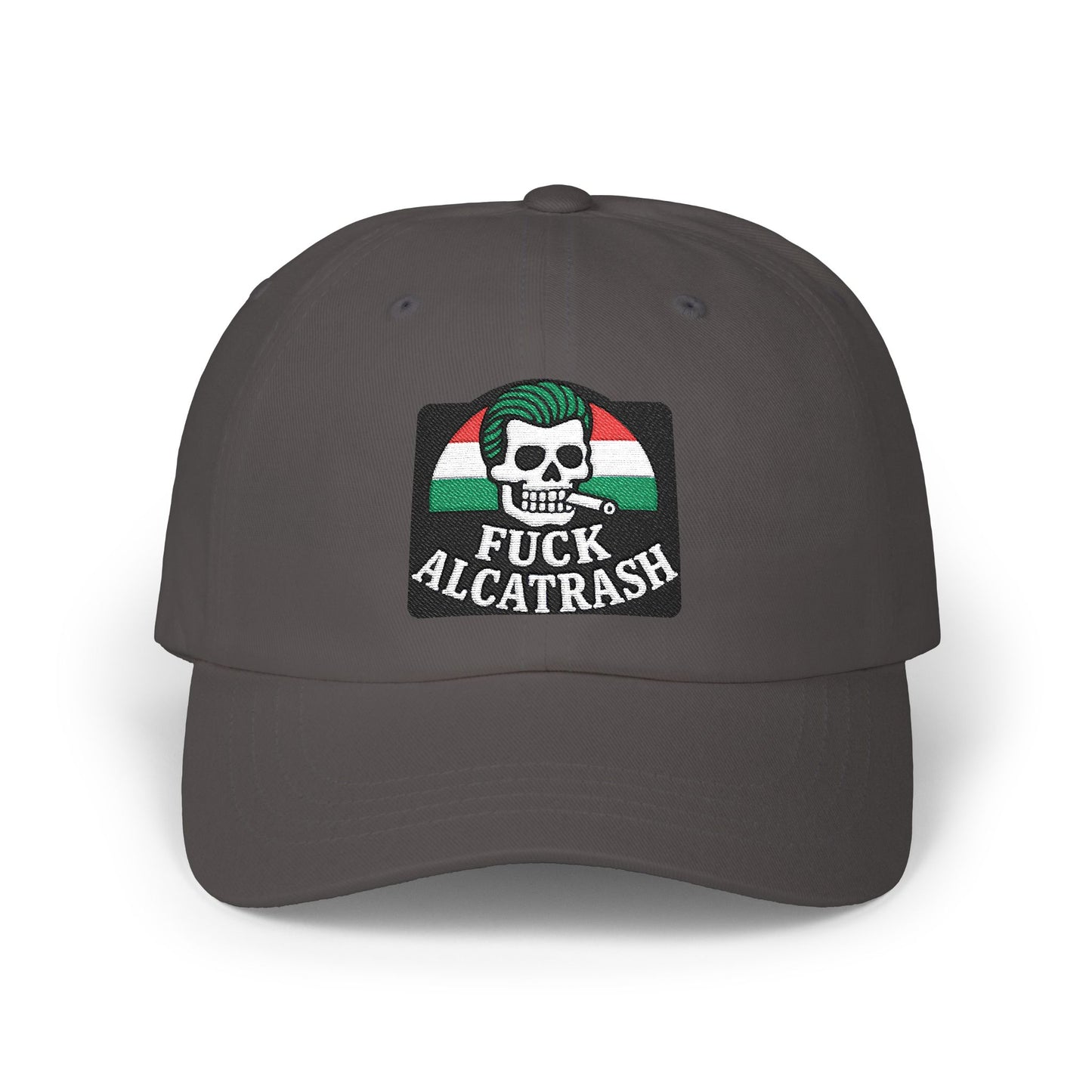 Fuck Alcatrash, FDT, Anti Trump Embroidery Hat. Classic Dad Cap with Skull Design, Casual Hat for Men, Streetwear Accessory, Gift for Dads, Summer Headwear, Inspirational Cap